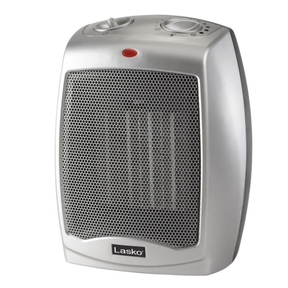 Lasko Ceramic Space Heater w/Temp Control 1500W Indoor 9" Silver 754200